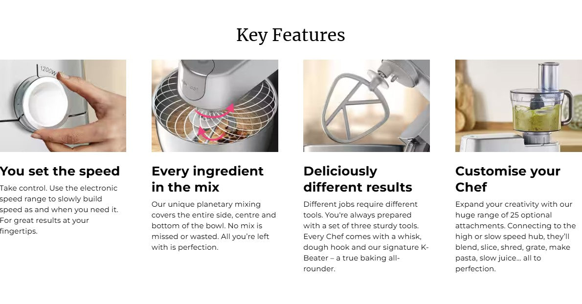 Kenwood Stand Mixer Chef XL KVL4100S Mixer 6.7L replaces MAJOR