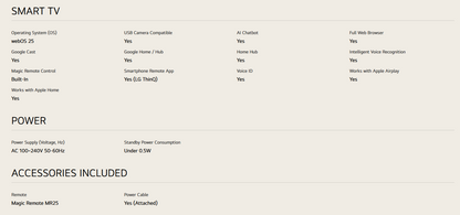 LG 55UA7350PSB 55 Inch LG 4K UHD AI TV UA73 HDR10 (2025)
