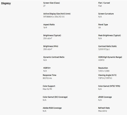 Samsung 27" M5 Smart Monitor (Black) LS27AM500NEXXS