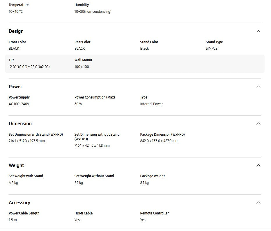 Samsung 32" Smart Monitor LS32DM500EEXXS M5 M50D FHD Black