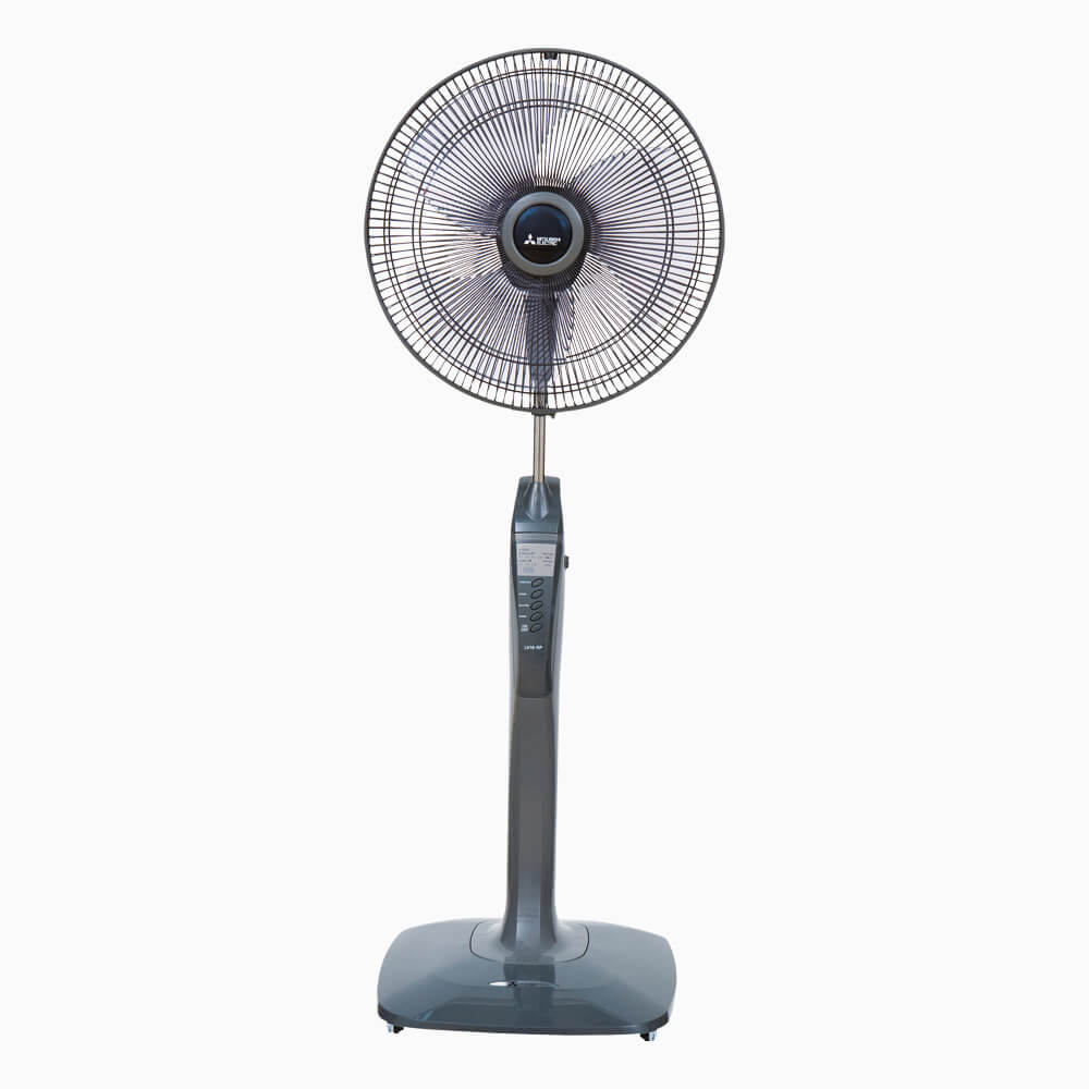 Mitsubishi 16" Stand Fan LV16-RB-P Living Fan LV16RBP with Remote Control (Classy Grey)