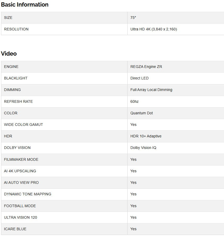 Toshiba 75" QLED Google Tv 75M550NP