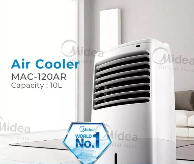 Midea 10L Air Cooler MAC-120AR with 3 speed MAC120AR 60W Eco Cooling (White)