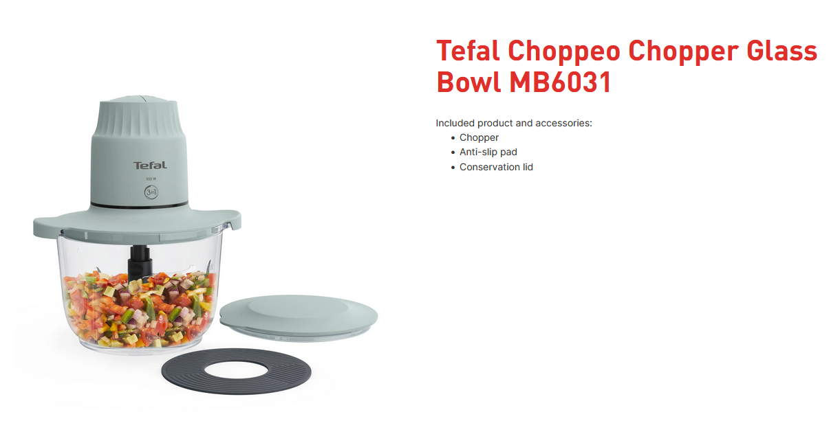 Tefal Choppeo Chopper Glass Bowl MB6031/MB603165