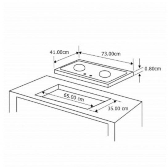 MORGAN 2 Burner BIH Glass Gas Stove MBH-GC1122 / MBHGC1122