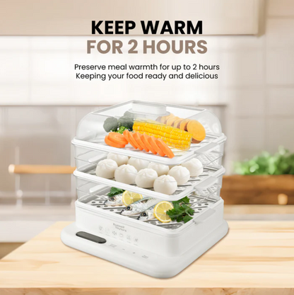 Russell Taylors 3-Tier Food Steamer with Stainless Steel Tray (19L) MC30