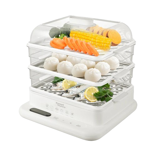 Russell Taylors 3-Tier Food Steamer with Stainless Steel Tray (19L) MC30