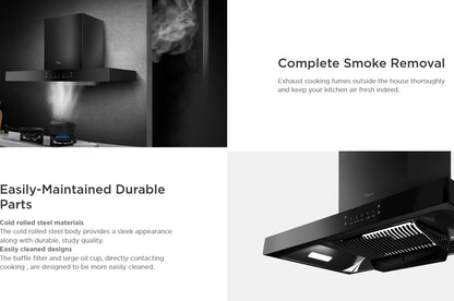 Midea 1500m3/hr Premium Cooker Hood MCH-90B88(BK) / MCH90B88BK