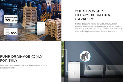 MIDEA DP Series Non-Inverter 50L Smart Dehumidifier MDDP-50DEN7 / MDDP50DEN7