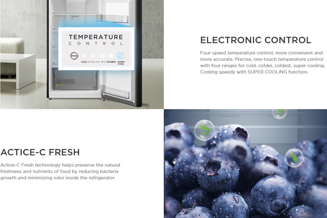 Midea 280L Two Doors Refrigerator MD-RT345MTB30 / MDRT345MTB30