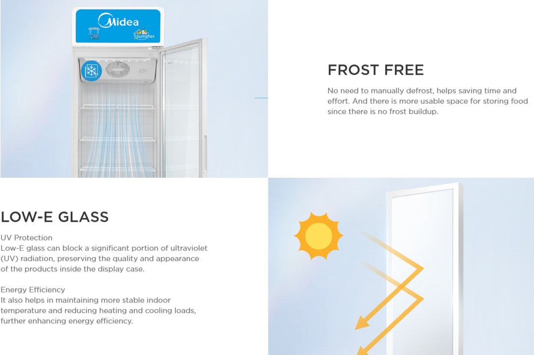 Midea 187L Showcase Refrigerator MD-RZ262FGG30 / MDRZ262FGG30