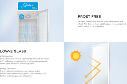 Midea 211L Showcase Refrigerator MD-RZ304FGG30 / MDRZ304FGG30