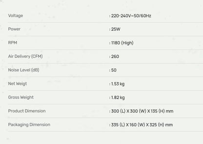 Mistral 8" Exhaust Fan Wall-mount MEF801 Low Noise (Off White)