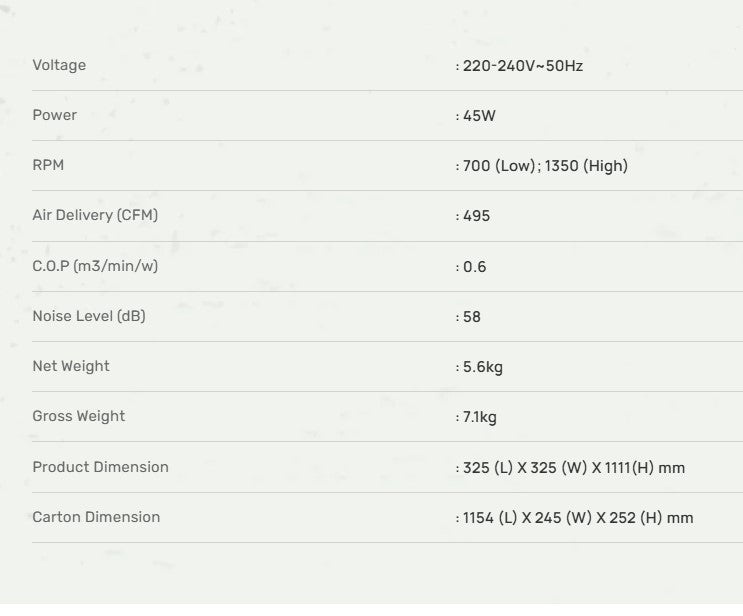 Mistral MFD4880R Tower Fan with Remote Control (110cm)