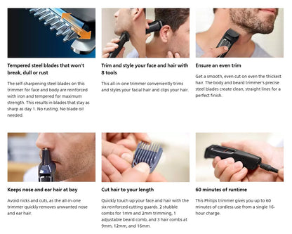 Philips Multigroom MG3730 series 3000 8-in-1, Face and Hair MG3730/15