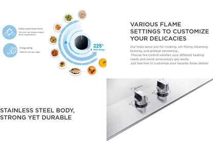 Midea 2 Burners Built-in Gas Hob MGH-8216SS/ MGH8216SS (Stainless Steel)