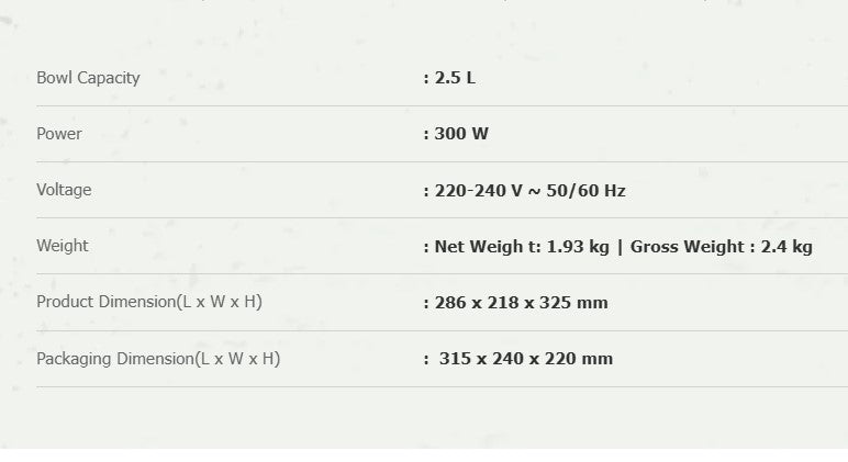 Mistral MHM502 Hand Mixer with Rotary Bowl Mint MHM502MT