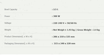 Mistral MHM502 Hand Mixer with Rotary Bowl Mint MHM502MT