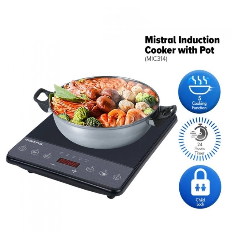 Mistral Induction Cooker MIC314 2000W with 24 Hours Timer