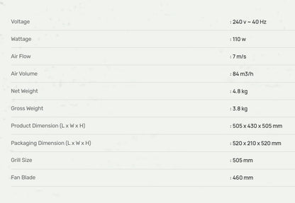 Mistral 18" MIWF1801WF Industrial Wall Fan 5 Blade 3 Speed