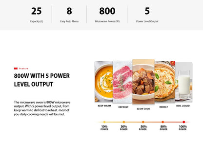 Toshiba 25L Microwave Oven 800W MM2-EM25PF(BK) / MM2EM25PFBK