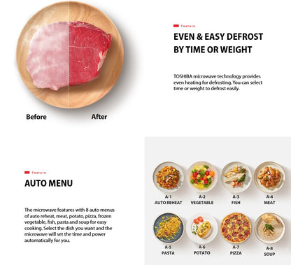 Toshiba 25L Microwave Oven 800W MM2-EM25PF(BK) / MM2EM25PFBK