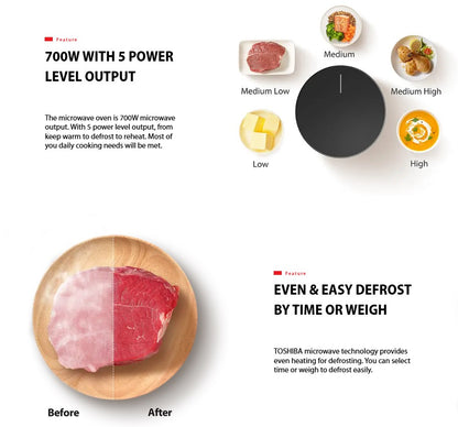 TOSHIBA Microwave oven 20L MM2-MM20PF(BK) Black MM2MM20PFBK