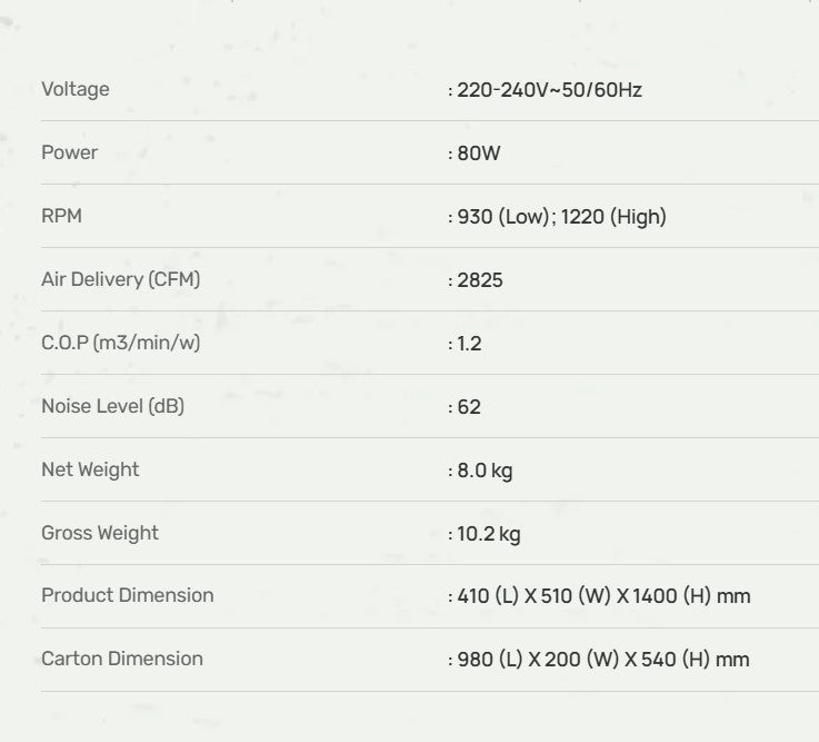 Mistral 18" MSF1805MR Stand Fan With Remote Control