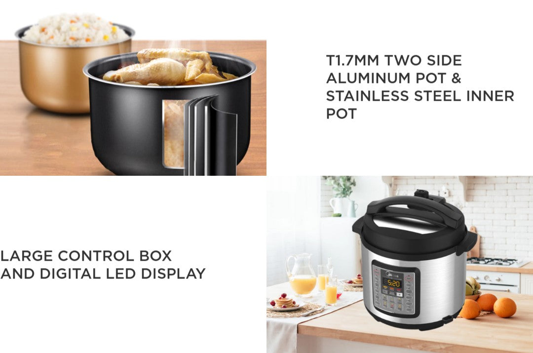 Midea 5.7L Pressure Cooker With Dual Inner Pots MY-D6007SS2 / MYD6007SS2 1000W