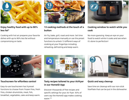 Philips 6.2L Airfryer NA231/09 with See-through Window NA231 (Black Silver)
