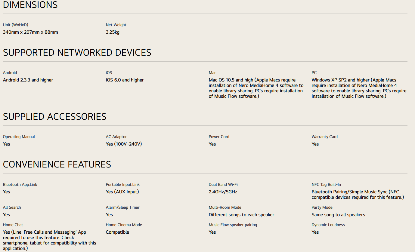 LG NP8540 Smart Hi-Fi Wireless Network Speaker