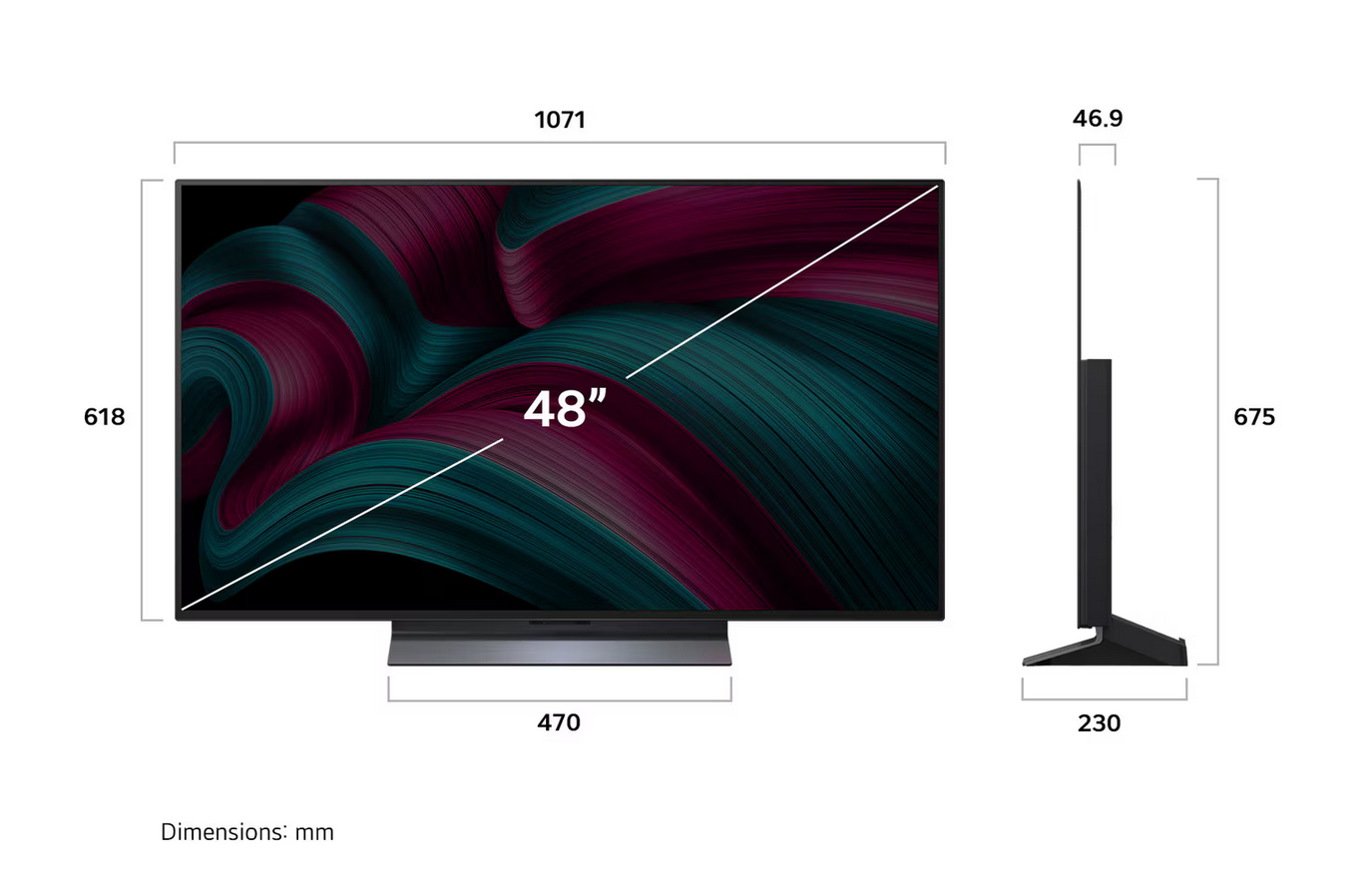 LG OLED48C5PSA 48 inch LG OLED evo AI TV C5 144Hz Gaming Mode* Dolby Vision & HDR10 4K UHD (2025)