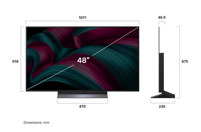 LG OLED48C5PSA 48 inch LG OLED evo AI TV C5 144Hz Gaming Mode* Dolby Vision & HDR10 4K UHD (2025)