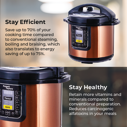 Russell Taylors Pressure Cooker 8L PC-80 2 Pots/PC80(2 POTS)