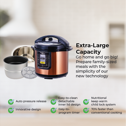 Russell Taylors Pressure Cooker 8L PC-80 2 Pots/PC80(2 POTS)