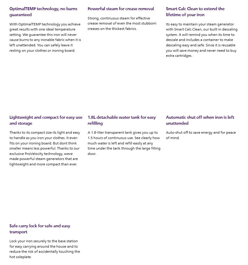 Philips PerfectCare 6000 Series PSG6024 Steam Generator PSG6024/30 Seterika Wap