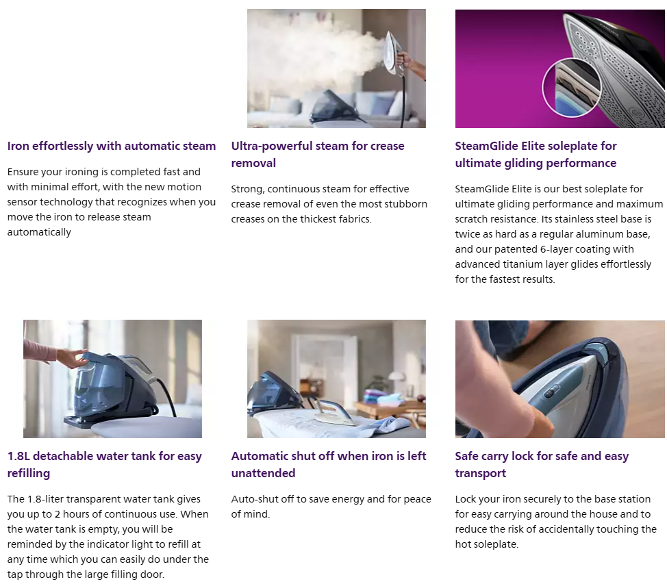 Philips 1.8L PerfectCare 8000 Series PSG8030 Steam Generator PSG8030/20 Seterika Wap