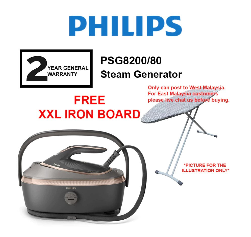 Philips 1.4L PSG8200/80 8000 Series PSG8200 (Free XXL Ironing Board)