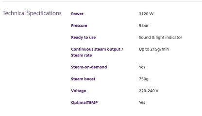Philips 1.4L PSG8200/80 8000 Series PSG8200 (Free XXL Ironing Board)