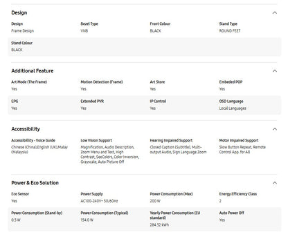 Samsung 65" The Frame Pro 4K QA65LS03FWKXXM Vision AI Smart TV LS03F (2025) Television