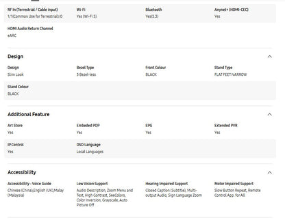 SAMSUNG 65" QLED Q7F 4K Vision AI Smart TV QA65Q7FAAKXXM Television