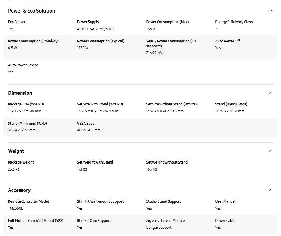 SAMSUNG 65" QLED Q7F 4K Vision AI Smart TV QA65Q7FAAKXXM Television