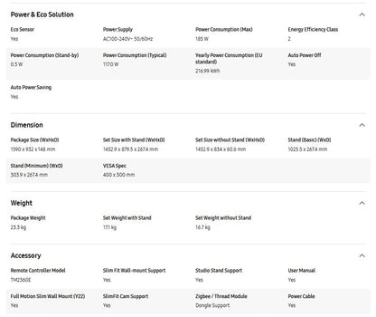 SAMSUNG 65" QLED Q7F 4K Vision AI Smart TV QA65Q7FAAKXXM Television