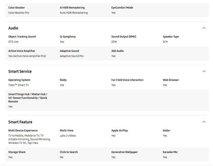 Samsung 65" Neo QLED QN70F 4K QA65QN70FAKXXM Vision AI Smart TV (2025) Television