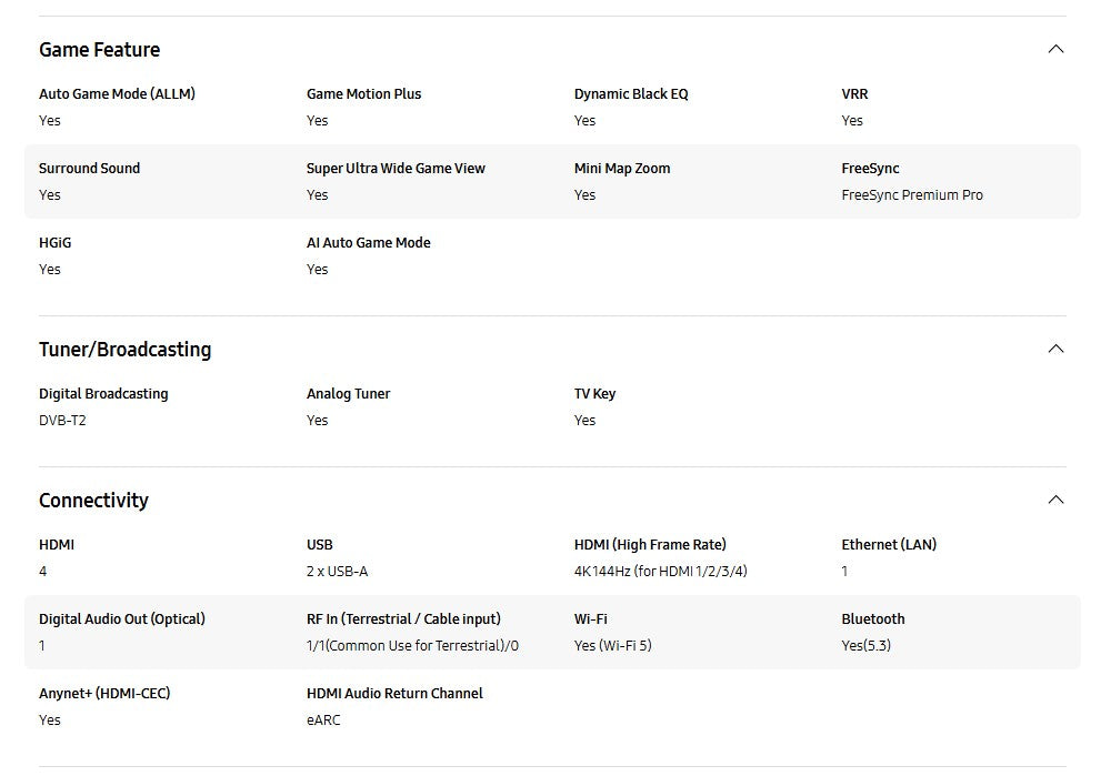 Samsung 65" Neo QLED QN70F 4K QA65QN70FAKXXM Vision AI Smart TV (2025) Television