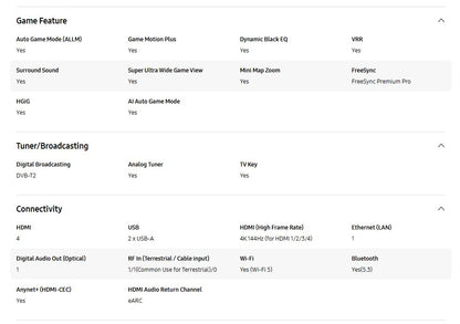 Samsung 65" Neo QLED QN70F 4K QA65QN70FAKXXM Vision AI Smart TV (2025) Television