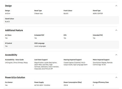 Samsung 65" Neo QLED QN70F 4K QA65QN70FAKXXM Vision AI Smart TV (2025) Television