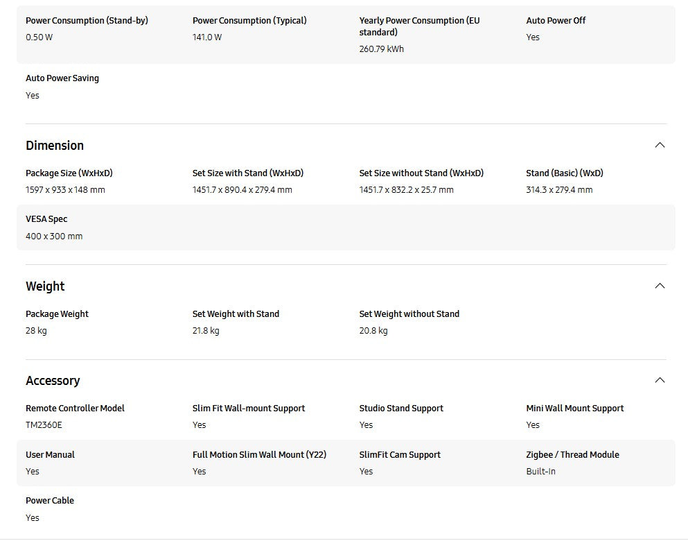 Samsung 65" Neo QLED QN70F 4K QA65QN70FAKXXM Vision AI Smart TV (2025) Television
