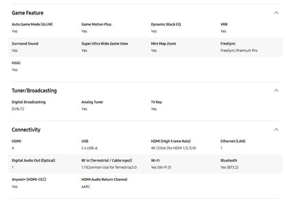 Samsung 65" QA65QN85DBKXXM Neo QLED 4K QN85D Smart TV (2025) Television