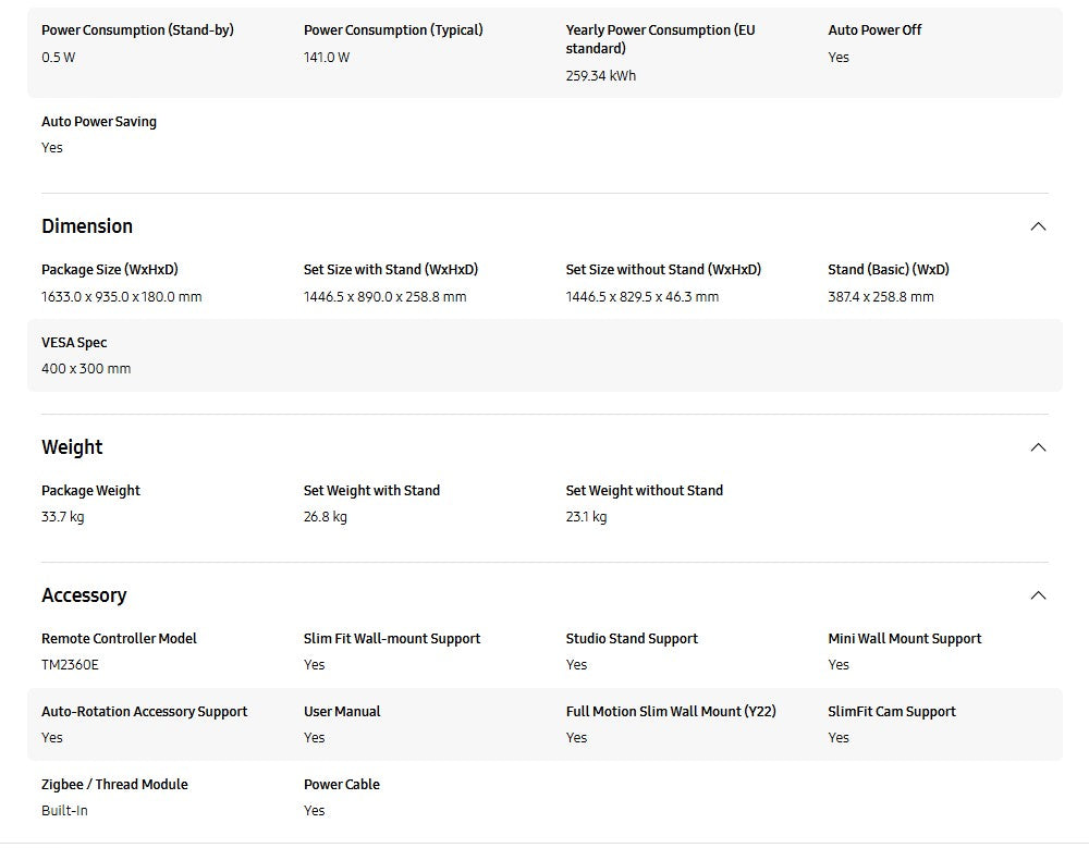 Samsung 65" QA65QN85DBKXXM Neo QLED 4K QN85D Smart TV (2025) Television